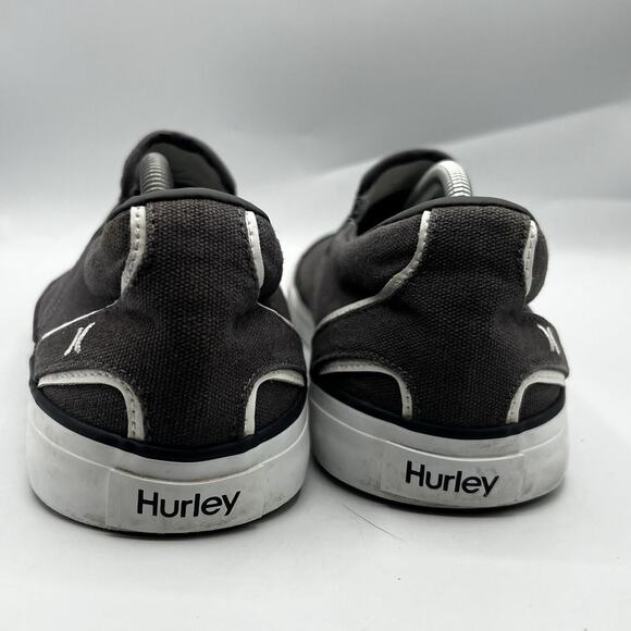 Hurley Mens Arlo Slip On Gray Canvas Size 11 Skateboarding Slip On Shoes Sneaker - Picture 7 of 13